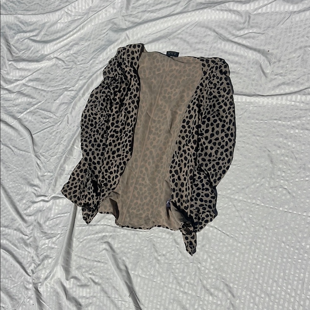 Leopard Print Open Cardigan